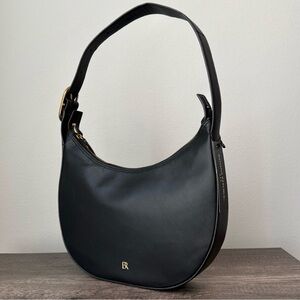 Banana Republic Black Leather Half-Moon Shoulder bag purse NWT $175